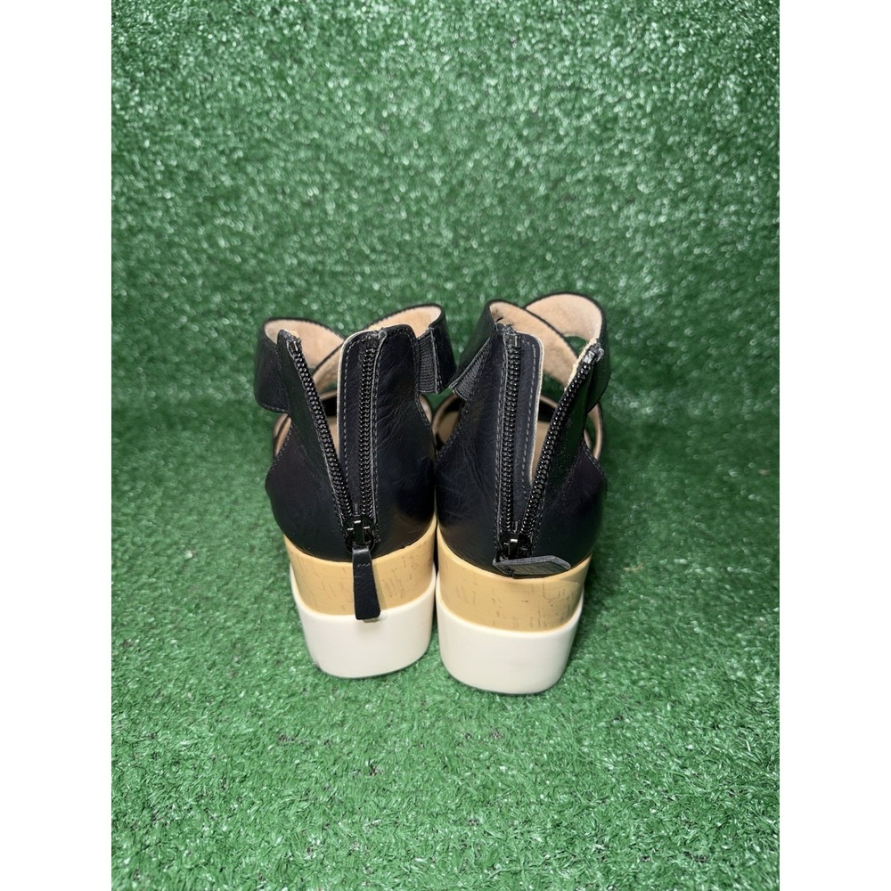 SOUL Naturalizer Womens Size 9.5 Good Time Wedge Black Strappy Leather Sandals - Picture 6 of 9